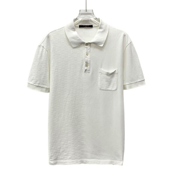 Louis Vuitton 2022 White Checkered Cotton Short Sleeve Polo Shirt - Picture 1 of 8